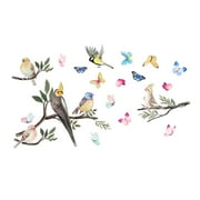 Yeetfub Adhesive Tile Backsplash Clearance Wall Decals Peel And Stick Birds Vinyl Wall Stickers Butterfly Flowers Colorful Wall Stickers Garden Living Room Bedroom Wall Decorations